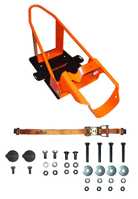 BK100 – LOCK N LOAD Motorcycle Wheel Chock, Used As Economical Motorcycle Transport System Powder Coated Red Steel Si...